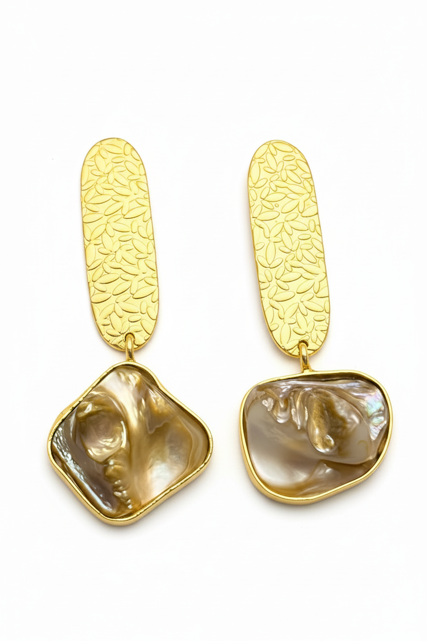 Dipi MOP Earrings - Light Brown