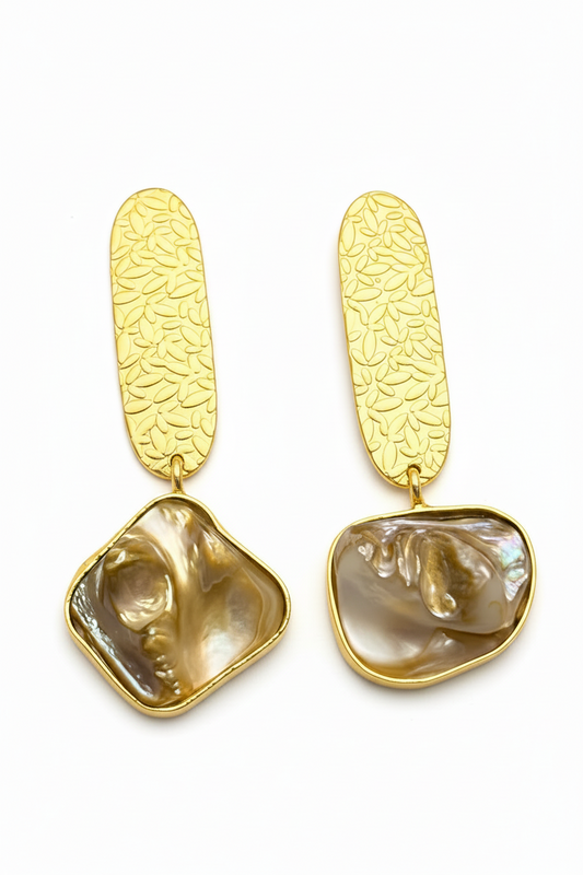 Dipi MOP Earrings - Light Brown