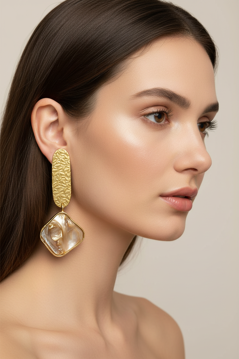 Dipi MOP Earrings - Light Brown