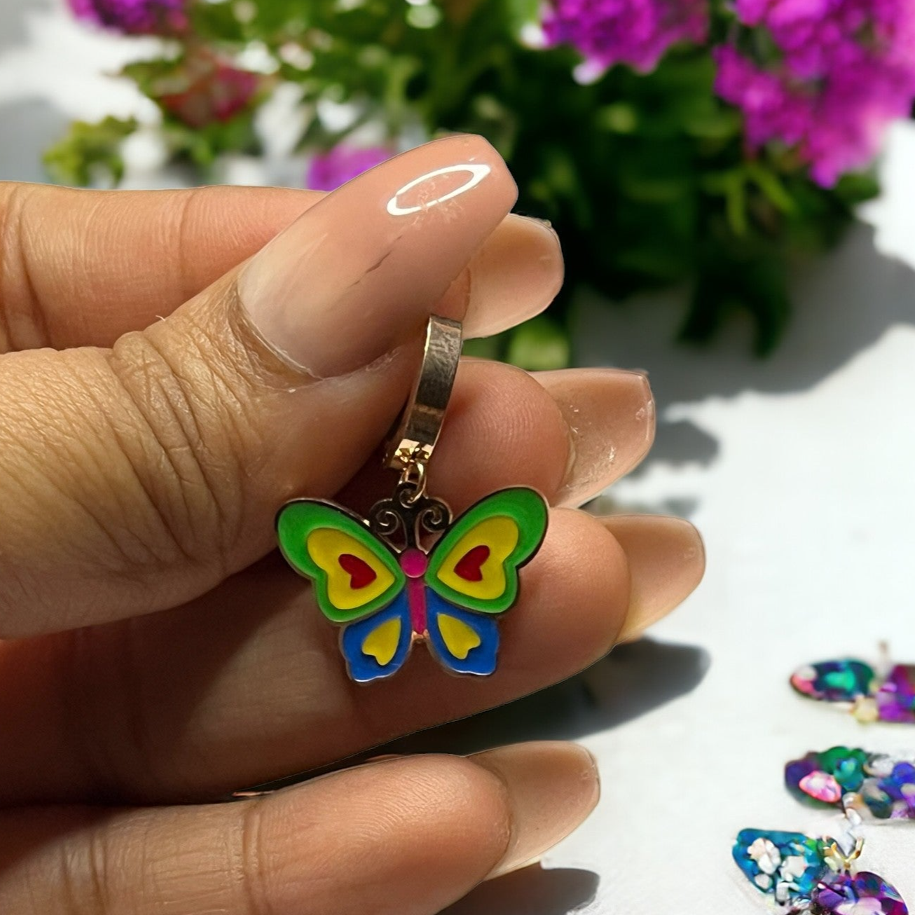 SS Butterfly Hoops Earrings