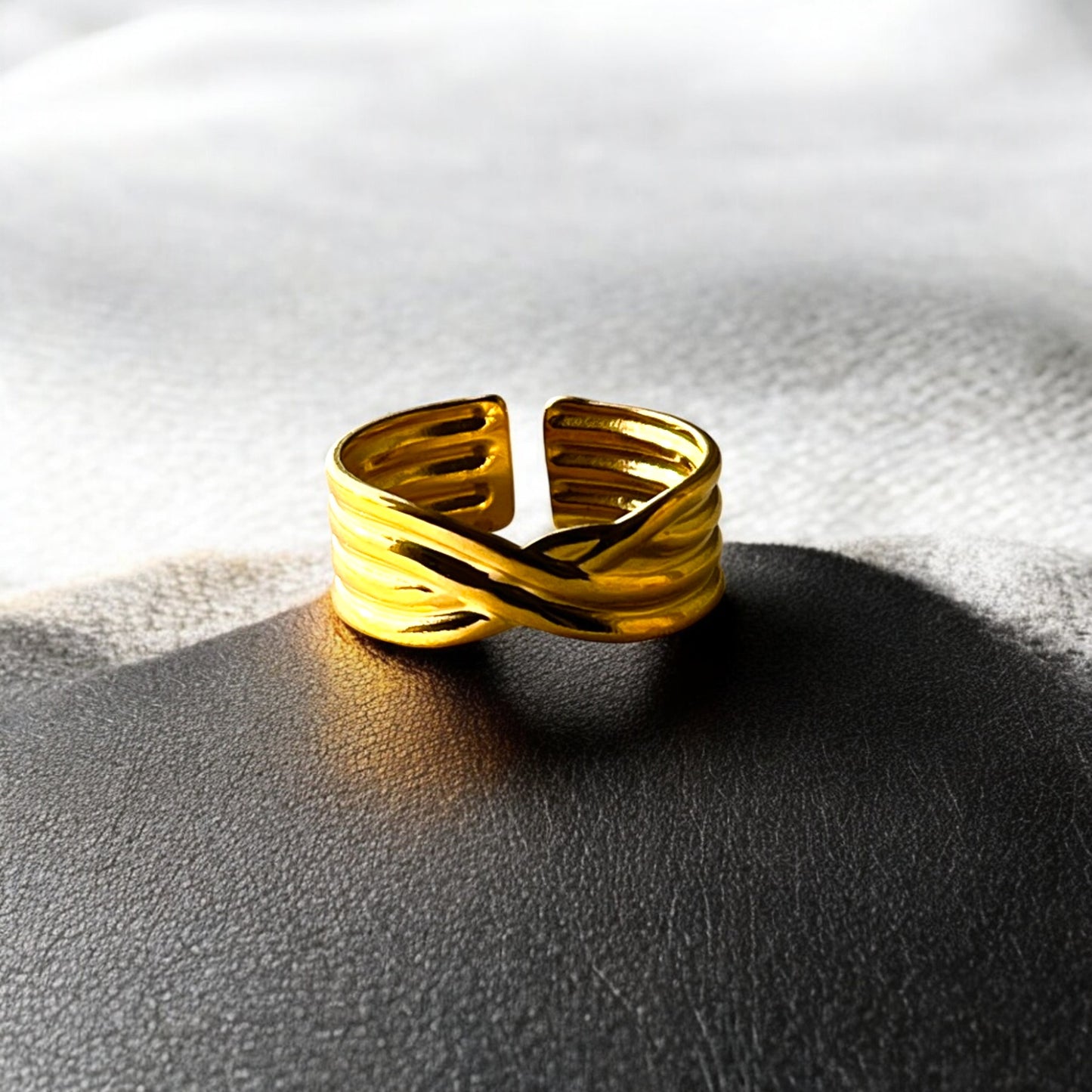 18K Gold Plated Princess Band Ring