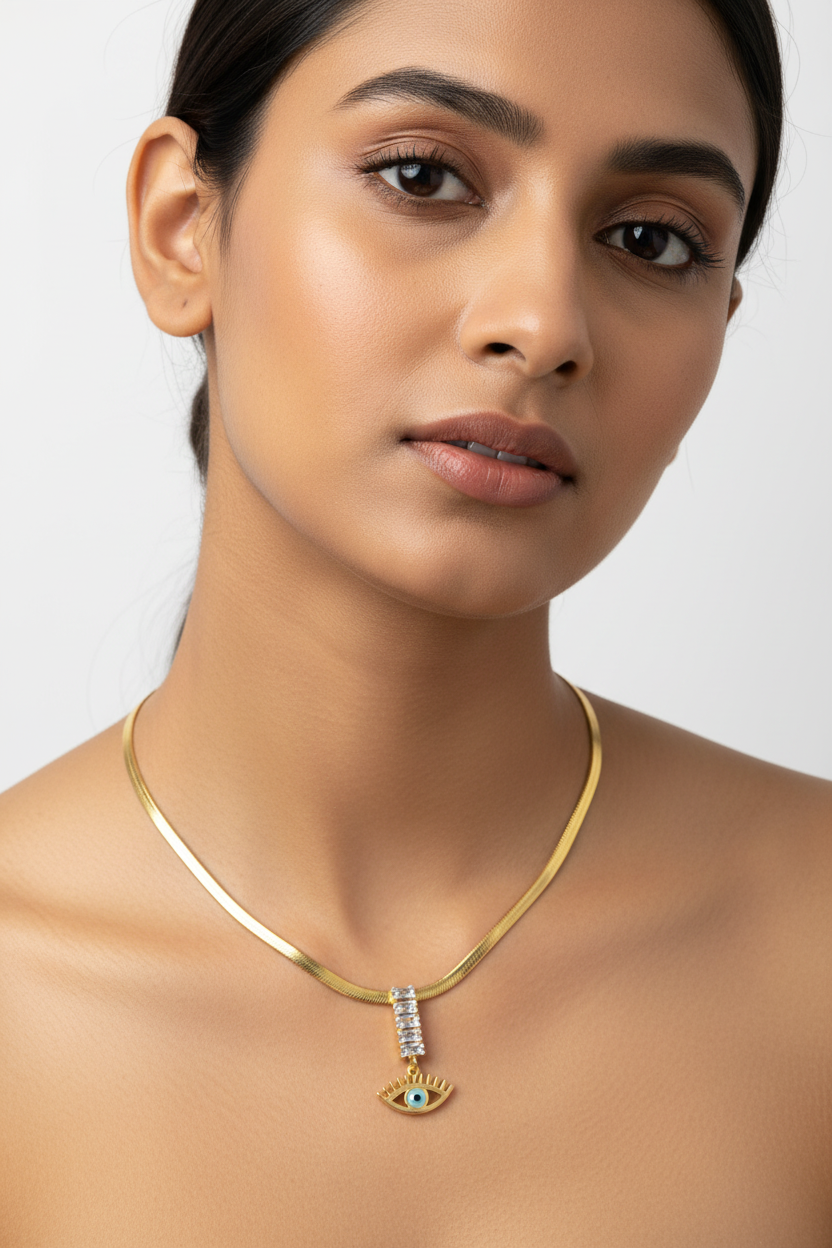 SS Lisbon Evil Eye Crystal Necklace