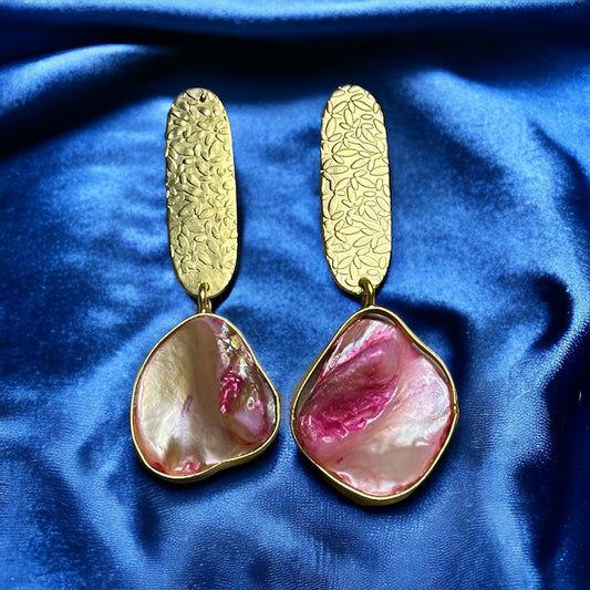 SS Golden Pink MOP Earrings