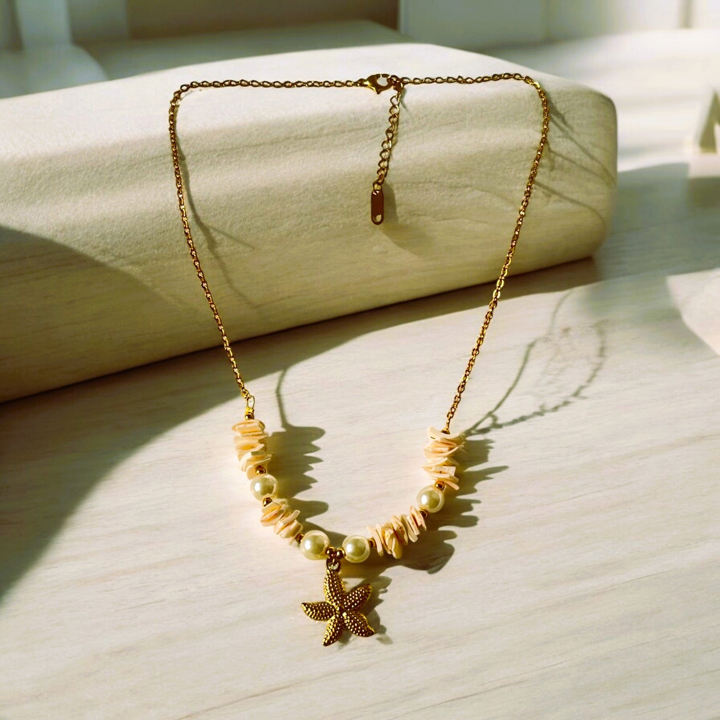 Shell Beads & Star Fish Pendant Necklace