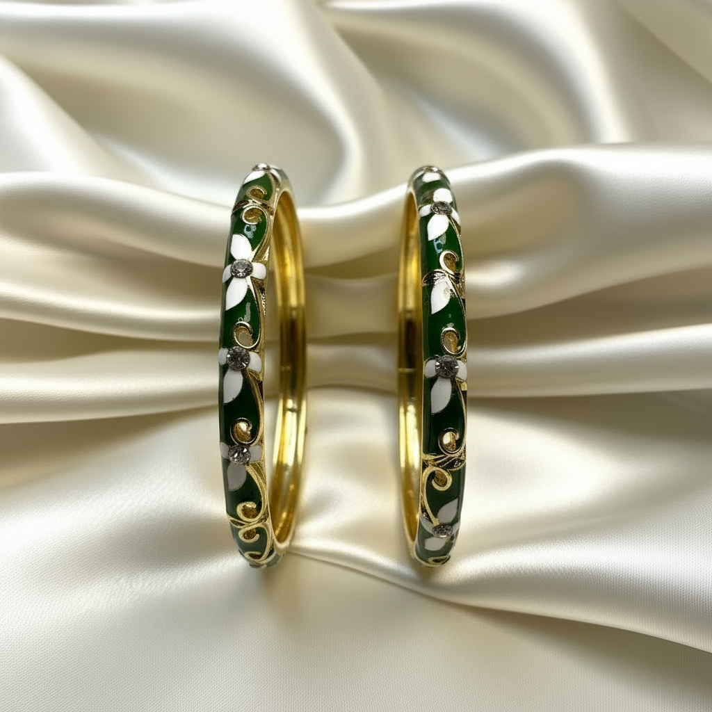 Green Enamel Bangles