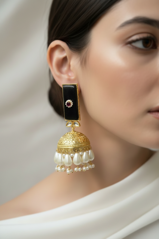 SS Gold Tone Majesty Jhumkas.