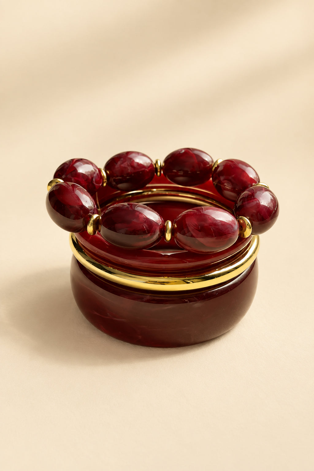 The Cherry Kiss Four Bangles Stack