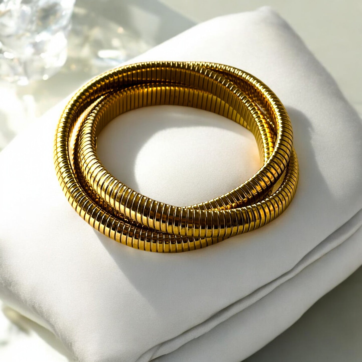 18K Gold Plated Elle Triple Layer Bracelet